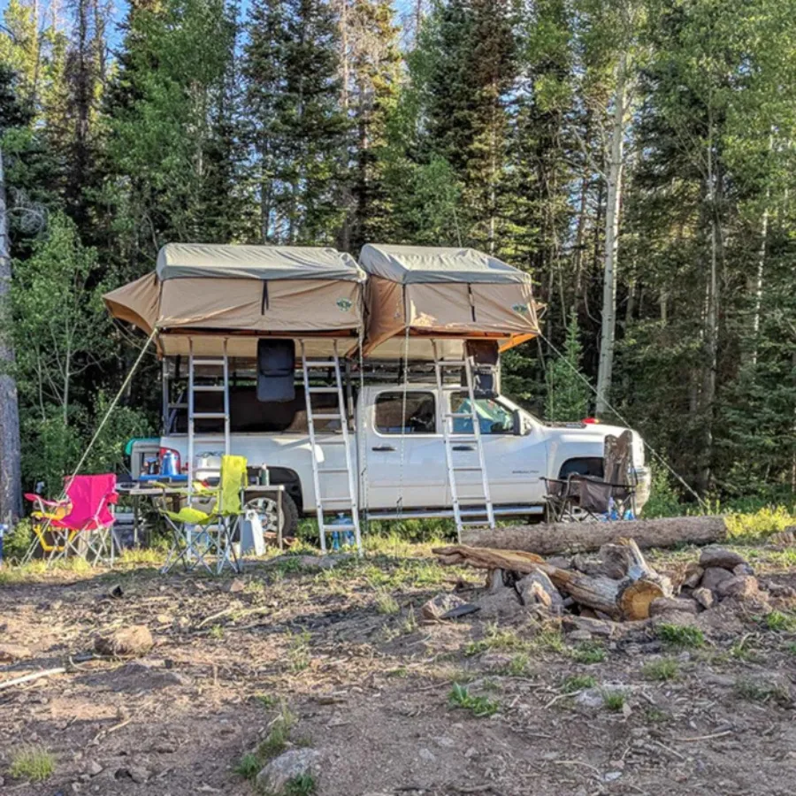 Tuff Stuff Overland Elite Rooftop Tent Includes Annex Room, 4-5 Person, Tan