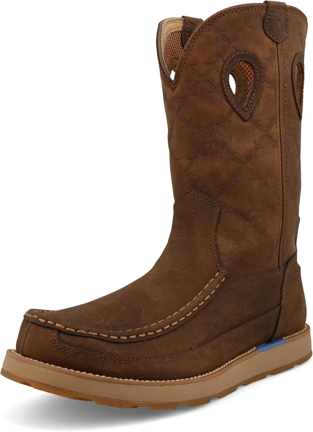 Twisted X Men's 11" Work Pull On Wedge Sole Boot, Moc Toe with CellStretch