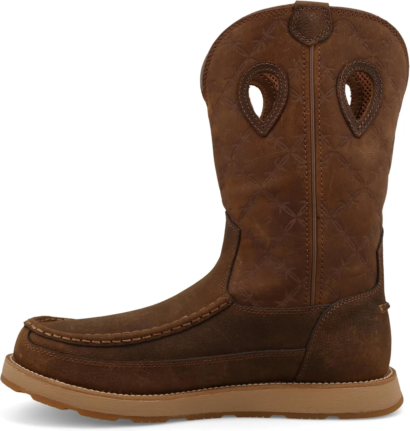 Twisted X Men's 11" Work Pull On Wedge Sole Boot, Moc Toe with CellStretch