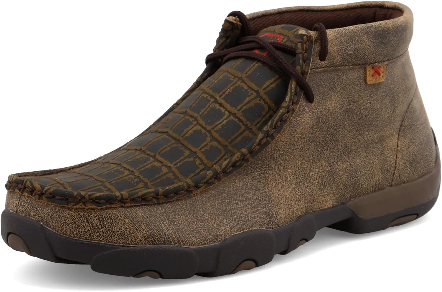 Twisted X Men's Chukka Driving Moc, Caiman Print/Brown, 11.5M