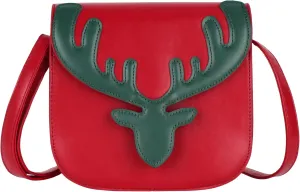 U Scinan Women's Cute Reindeer Bag Small Christmas Shoulder Handbag Crossbody Purse