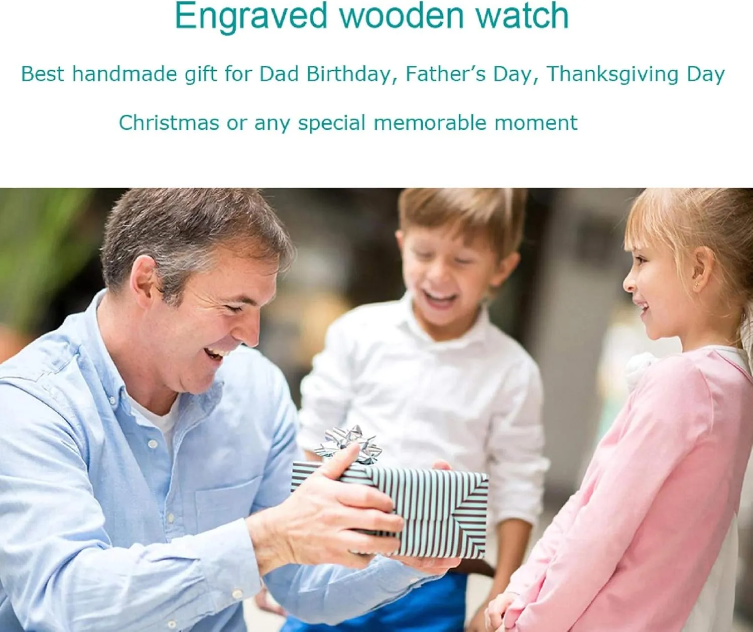 UMIPHIMAT Engraved Wooden Watches for Men - Customized Wood Wrist Watches for Husband Boyfriend Dad Son