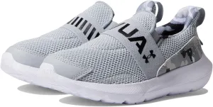 Under Armour Boy's Surge 3 Slip-On Print (Little Kid) Mod Gray/Black/Black 12 Little Kid M
