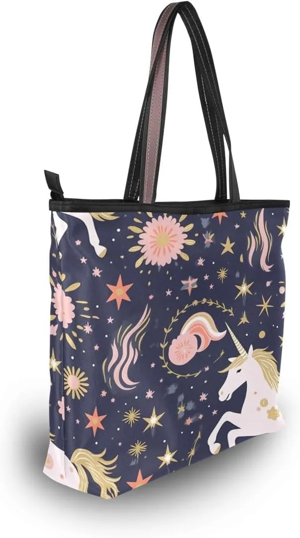 Unicorn Star Shoulder Bags Large Handle Ladies Handbag