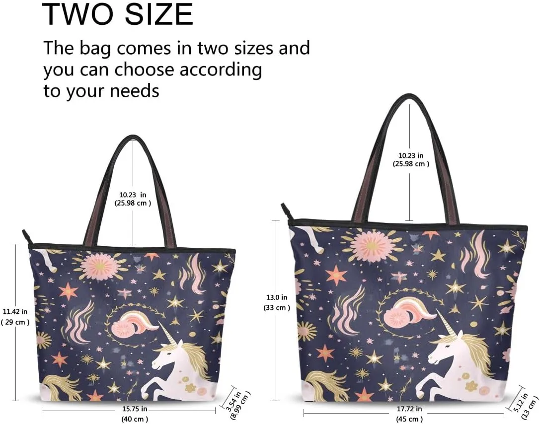 Unicorn Star Shoulder Bags Large Handle Ladies Handbag