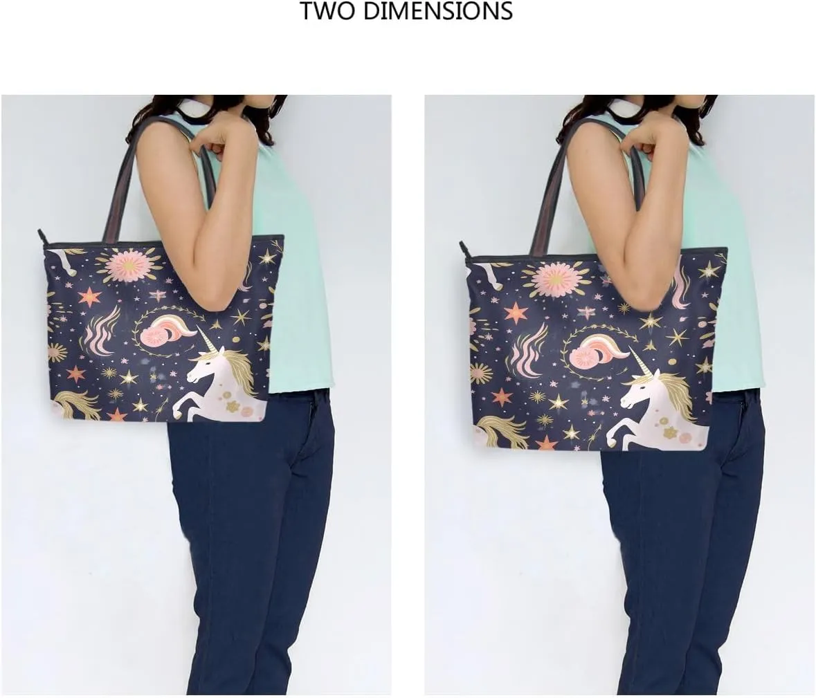 Unicorn Star Shoulder Bags Large Handle Ladies Handbag