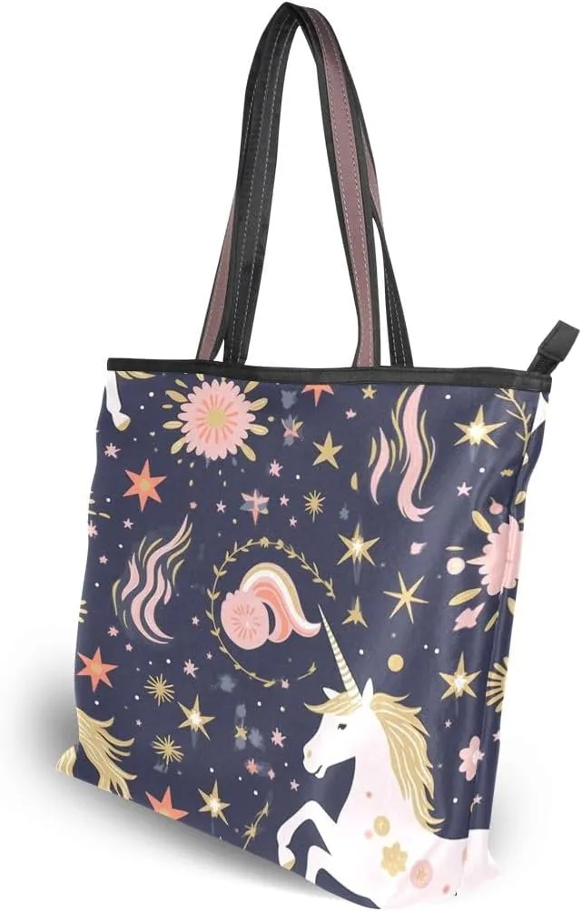 Unicorn Star Shoulder Bags Large Handle Ladies Handbag