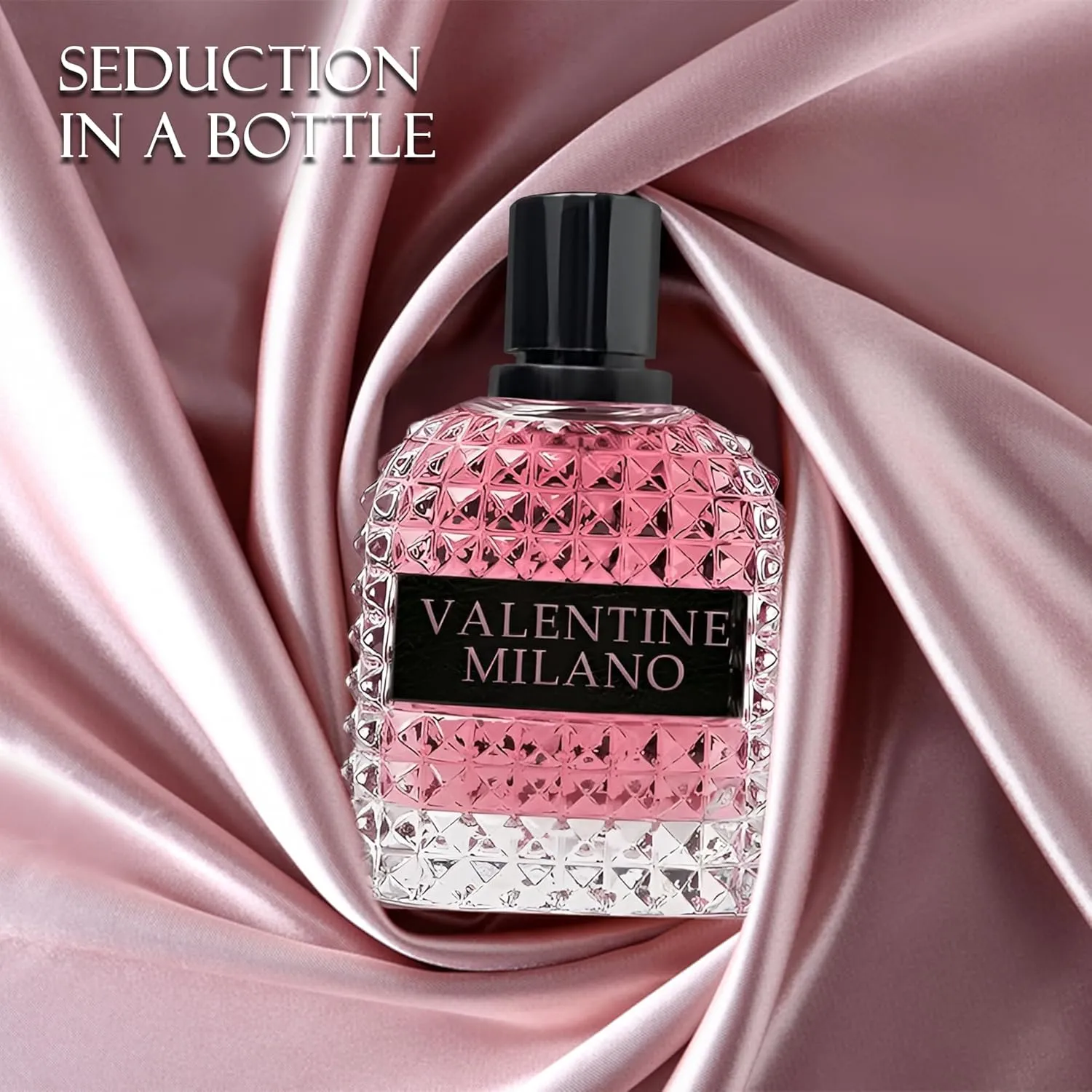 Valentine Milano Eau de Parfum Spray Perfume, Fragrance For Women-Daywear, Casual Daily Cologne Set with Suede Pouch- 3.4 Fl Oz Bottle Beauty Gift for Birthday, Anniversary