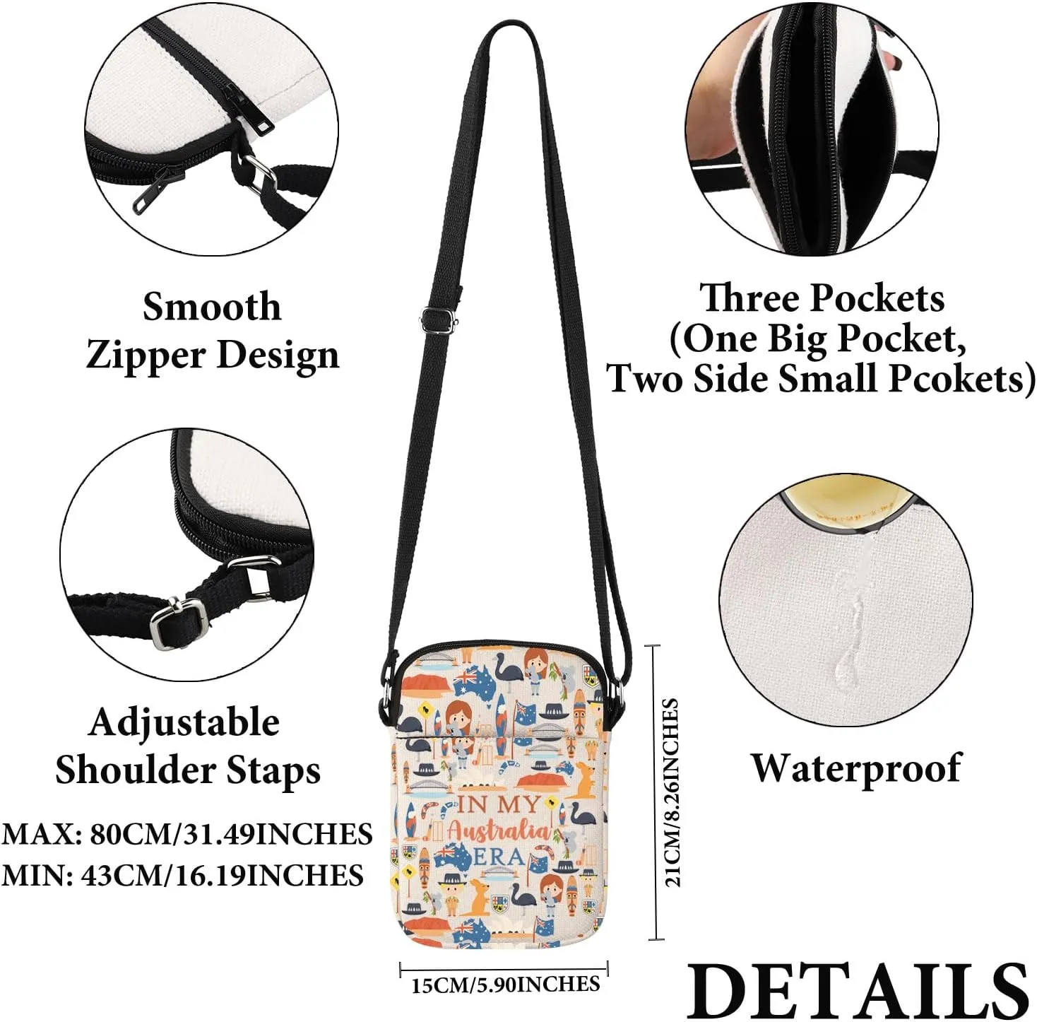 VAMSII Australia Travel Traveling Gift Australia Era Makeup Bag Australia Trip Vacation Cosmetic Bag Australia Souvenir Gift (Australia Era C)