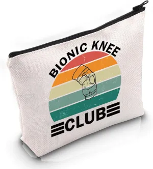 VAMSII Knee Surgery Inspired Gift Bionic Knee Club Makeup Bag Knee Replacement Cosmetic Bag New Knee Gift (Bionic Knee Club M)