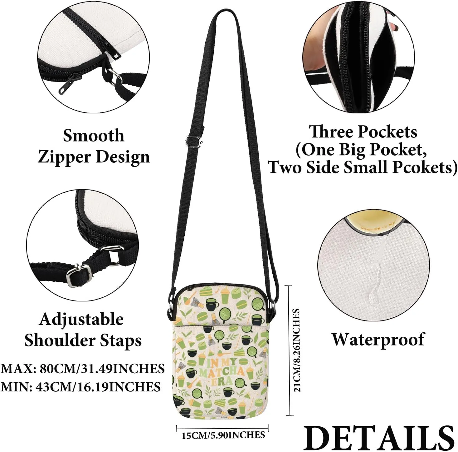 VAMSII Matcha Lover Gift Matcha Era Makeup Bag Tea Lover Cosmetic Bag Matcha Merch (Matcha Era C)
