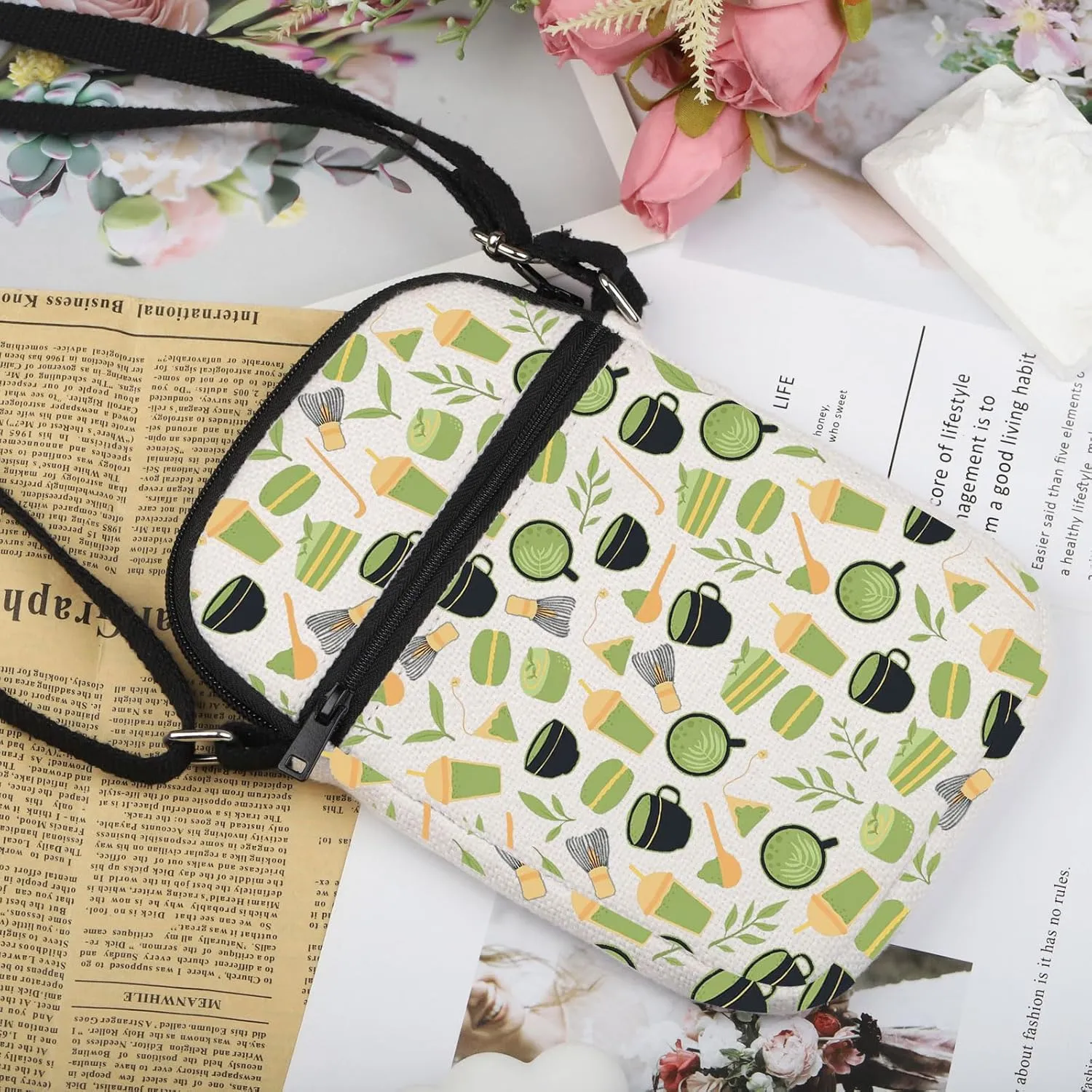 VAMSII Matcha Lover Gift Matcha Era Makeup Bag Tea Lover Cosmetic Bag Matcha Merch (Matcha Era C)