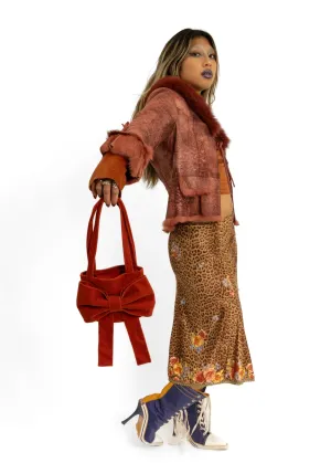 Velvet bow bag- XS