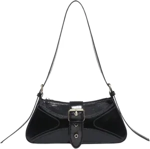 Verdusa Women's Leopard Print PU Leather Shoulder Bag Vintage Zipper Underarm Bags