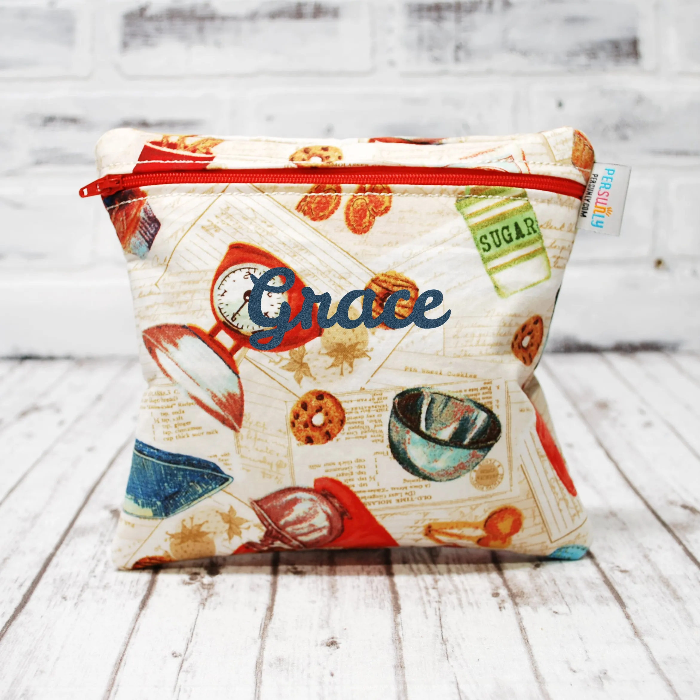Vintage Baking Personalized Reusable Food Bag