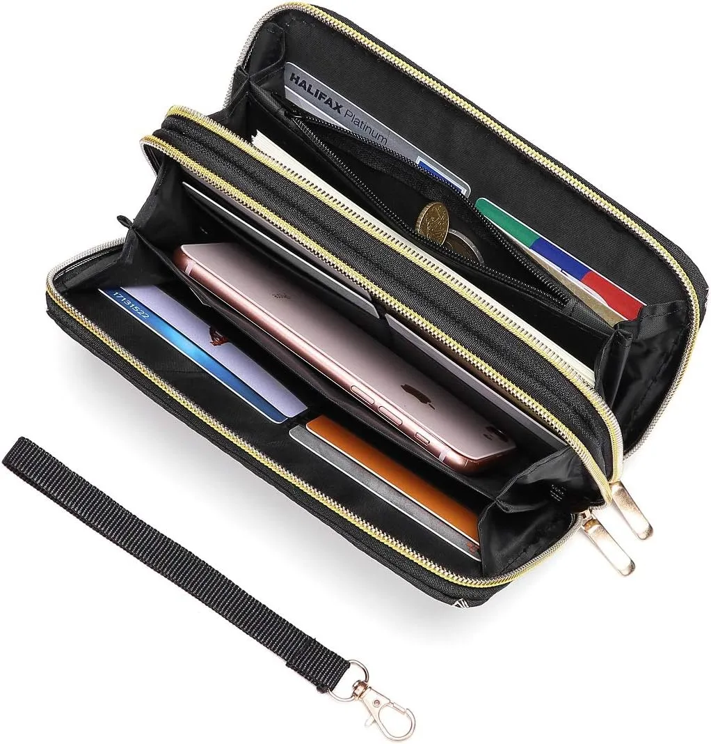 VINTAGE ETHNIC FASHION EMBROIDERED FLORAL WRISTLET WALLETS