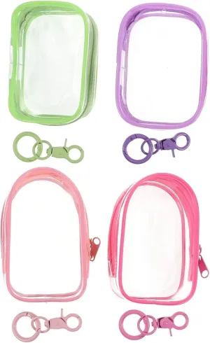 VOSAREA 4pcs Pvc Doll Bag Mini Toy Storage Case Collectible Figure Display Bag Zipper Closure