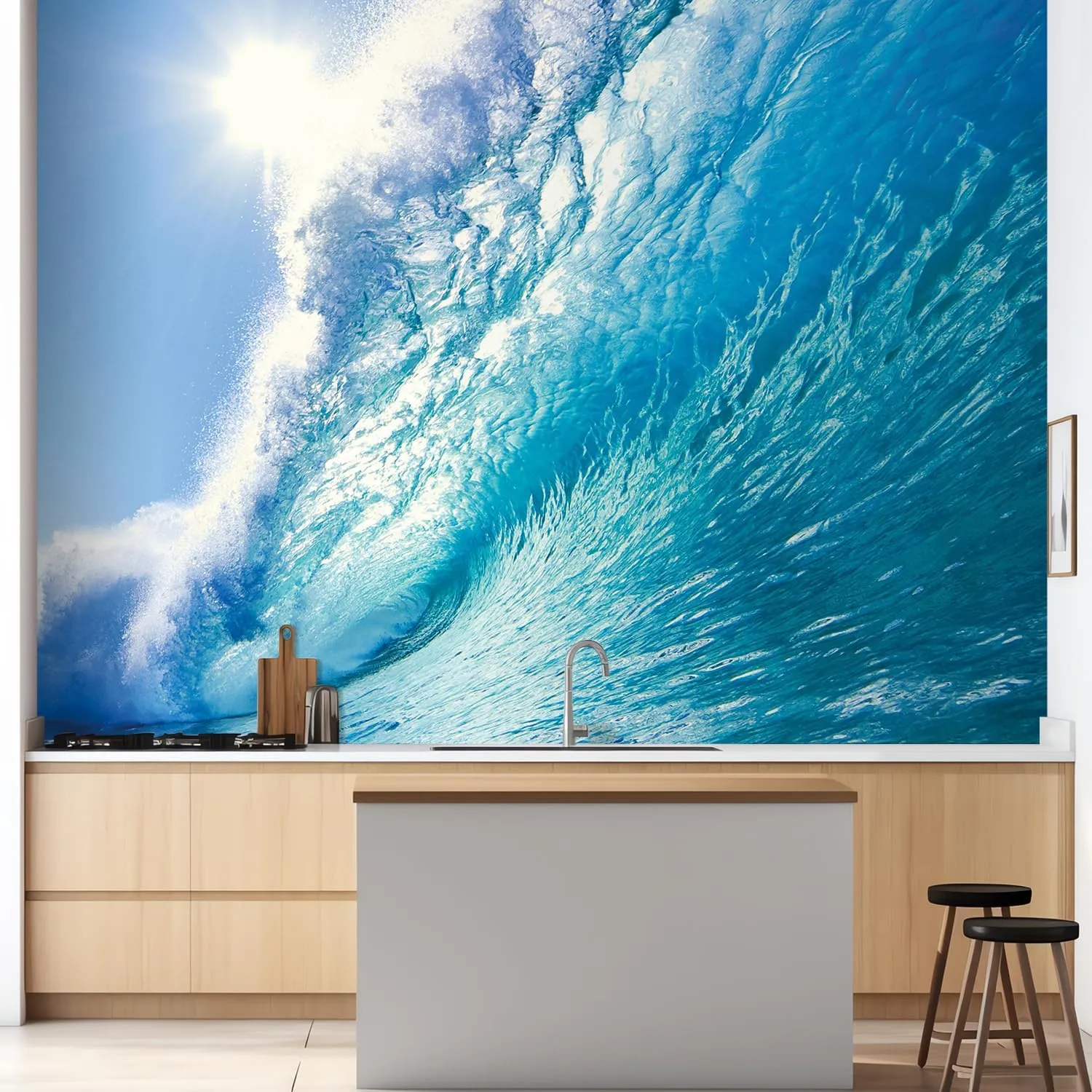 wall26 - Clear Ocean Wave and Dream Surfing Destination - Landscape - Wall Mural, Removable Sticker, Home Decor - 48x72 inches