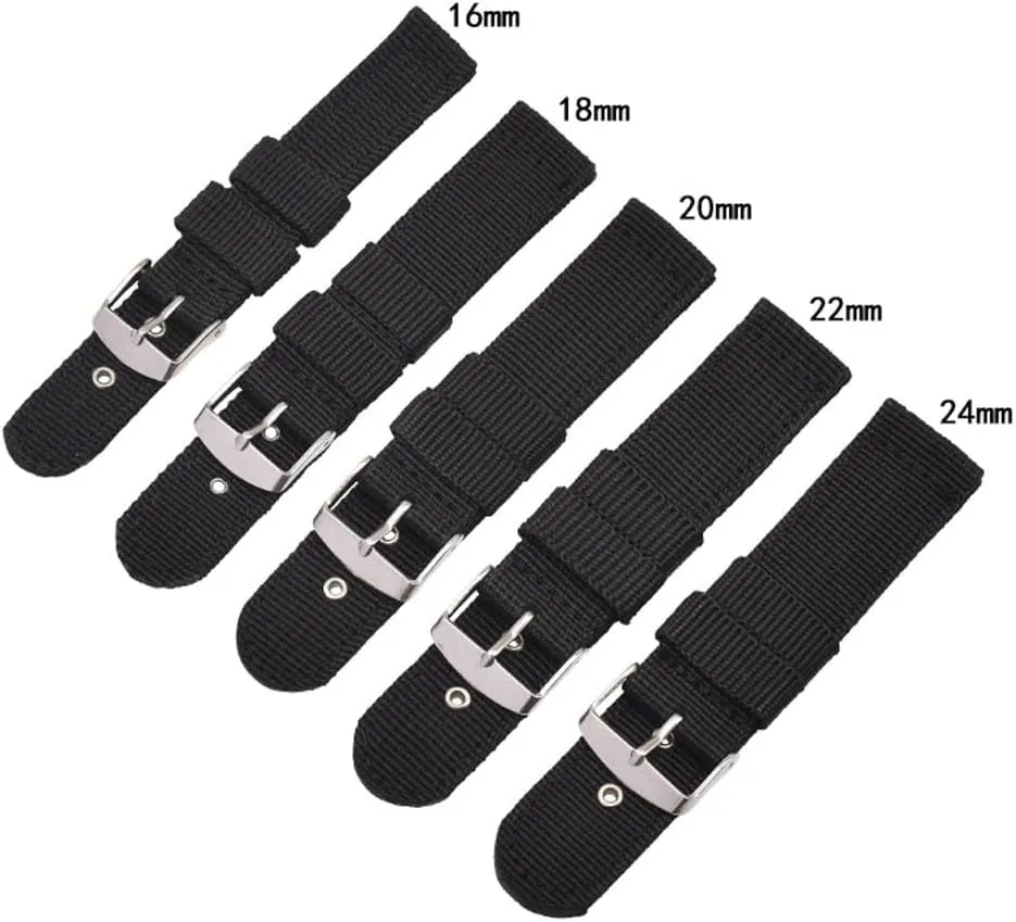 Watch Strap,Watch bands, 16mm 18mm 20mm 22mm 24mm Watch Band Soft and Comfortable Nylon Strap Universal Replacement Canvas Watchband