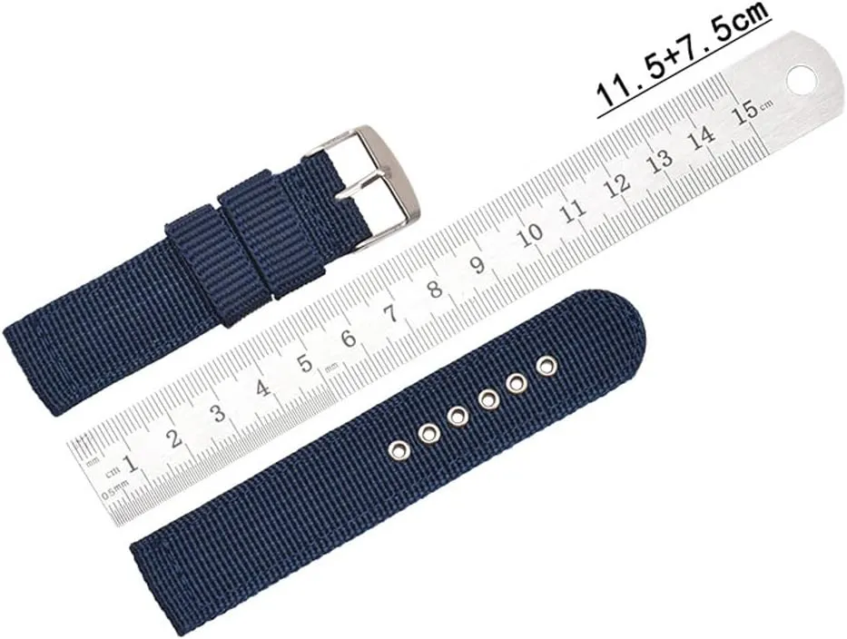 Watch Strap,Watch bands, 16mm 18mm 20mm 22mm 24mm Watch Band Soft and Comfortable Nylon Strap Universal Replacement Canvas Watchband