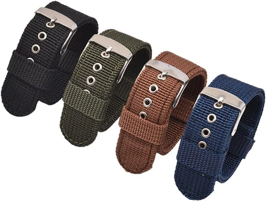 Watch Strap,Watch bands, 16mm 18mm 20mm 22mm 24mm Watch Band Soft and Comfortable Nylon Strap Universal Replacement Canvas Watchband