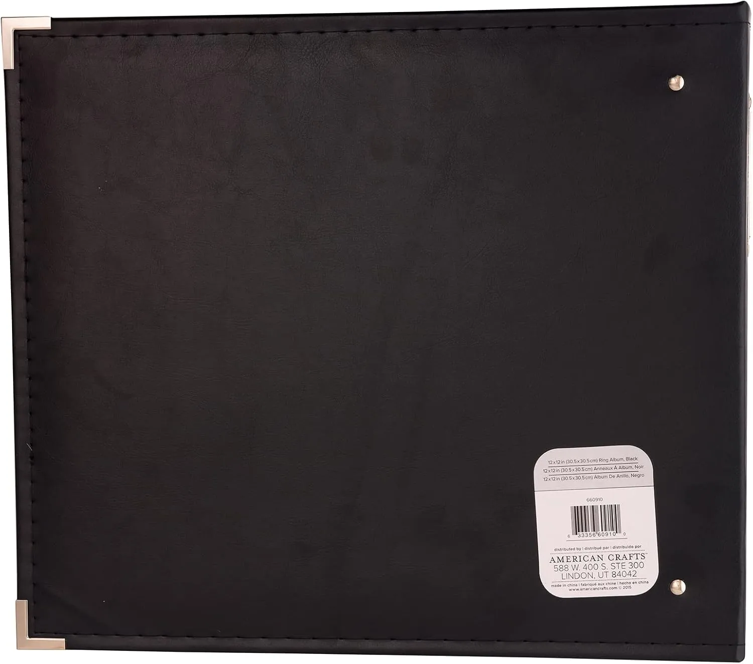 We R Memory Keepers 12x12 Black Photo Album, Protect Memories and Photos, Soft, Acid-free Faux Leather, Classy Decorative Spine Label, Snag-free Rings, Includes 5 Page Protectors