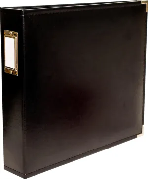 We R Memory Keepers 12x12 Black Photo Album, Protect Memories and Photos, Soft, Acid-free Faux Leather, Classy Decorative Spine Label, Snag-free Rings, Includes 5 Page Protectors