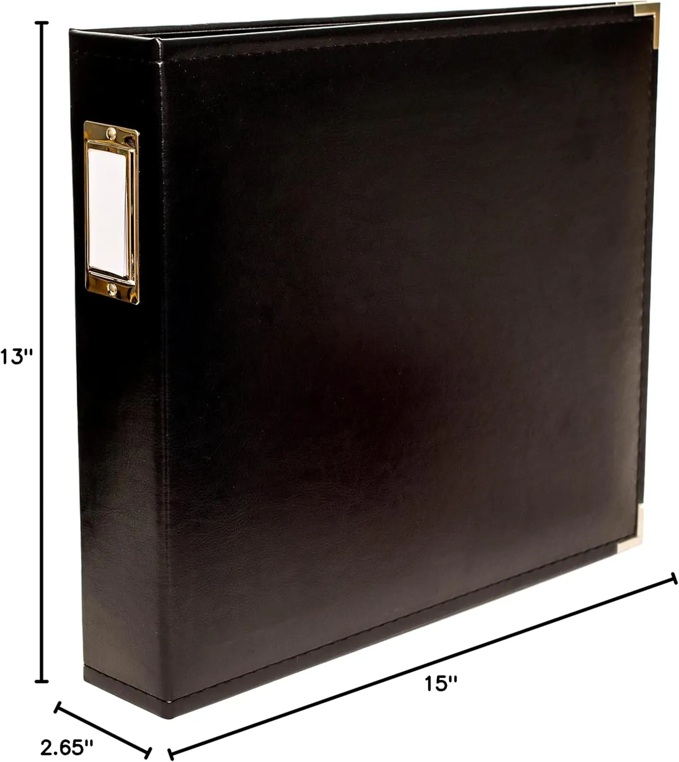 We R Memory Keepers 12x12 Black Photo Album, Protect Memories and Photos, Soft, Acid-free Faux Leather, Classy Decorative Spine Label, Snag-free Rings, Includes 5 Page Protectors