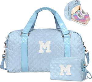 Weekender Bags for Women, Easter gifts for kids 8-12, Initial Gift Girls Bag, Sports Gym Bag for girls Teens, Travel Overnight Sleepover Bag, Tween girls gift for Kids