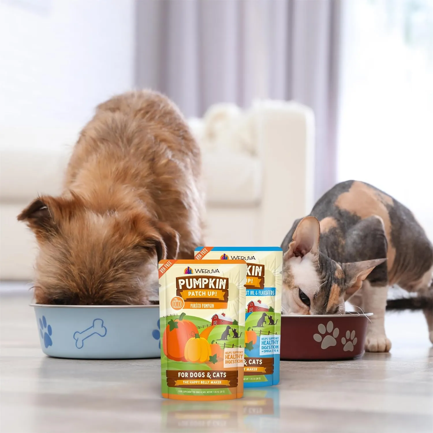 Weruva Pumpkin Patch Up!, Pumpkin Puree Pet Food Supplement for Dogs & Cats, 2.80oz Pouch (Pack of 12)