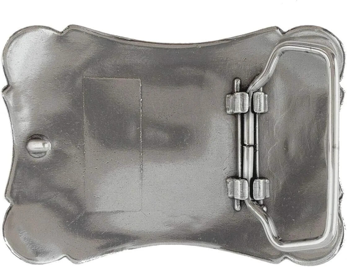 Western Fashion Style Floral Engraved Buckle Full Grain Genuine Leather Belt 1-1/2" (38mm) Wide - Assembled in the U.S