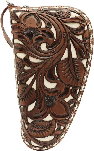 Western Gun Case 7/8" Wide D Ring Rhinestones Brown N7600412