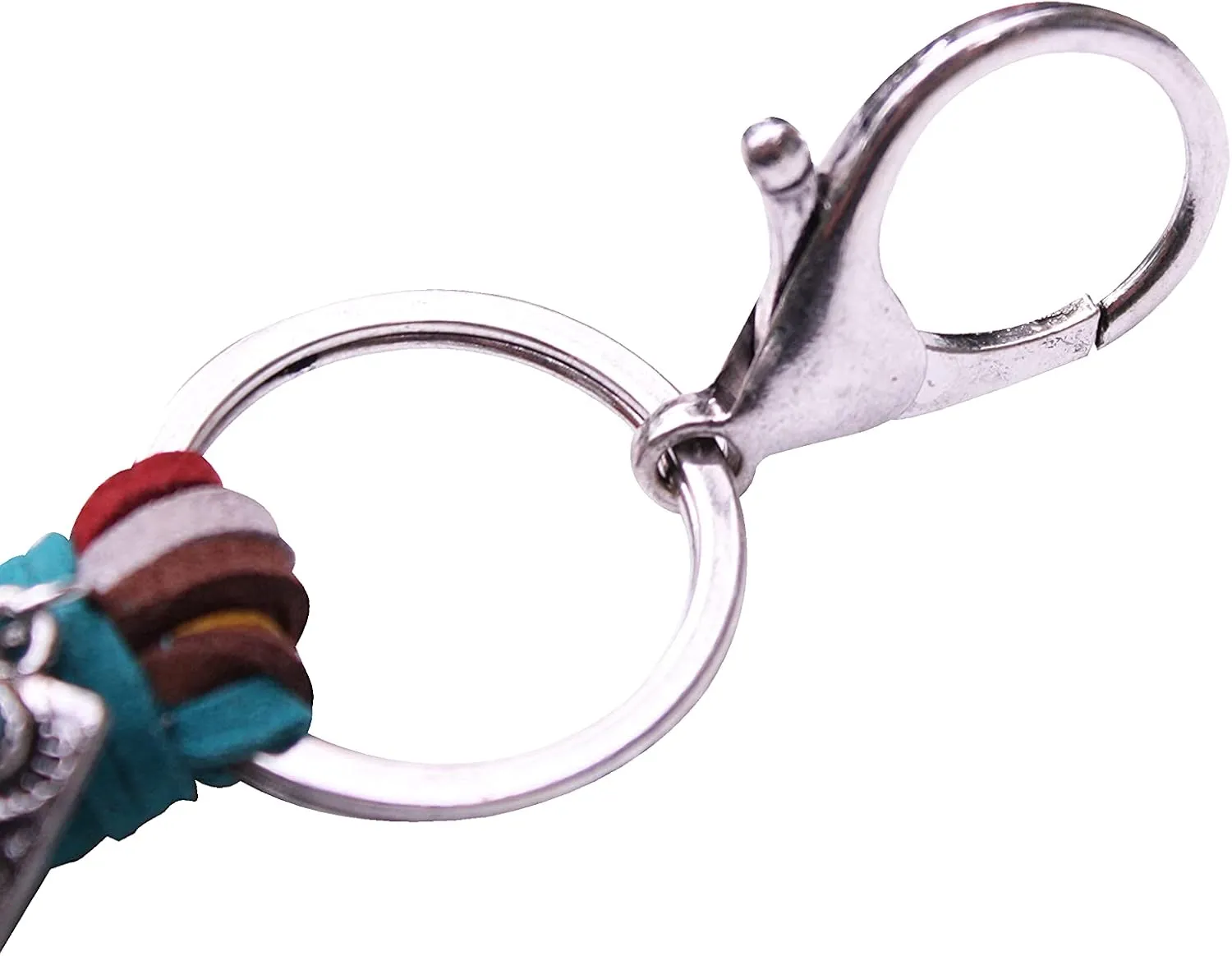Western Initial Letter A-Z Key Chain, Handbags Charm with Leather Tassel and Easy Snap Hook
