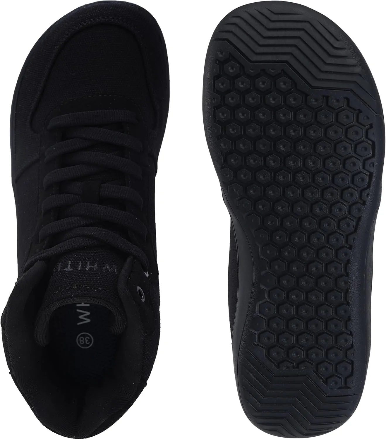 WHITIN Women's High-Top Canvas Minimalist Barefoot Shoes   Wide Toe Box   Zero Drop