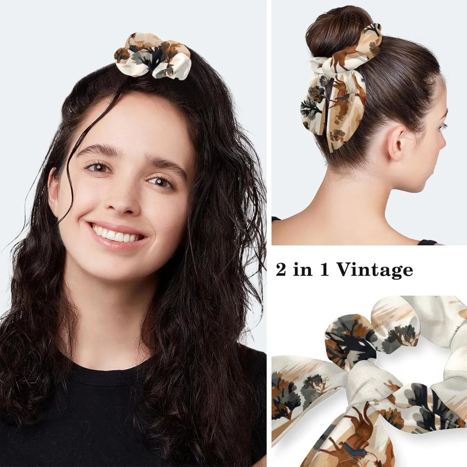 Wild Cowboys Horses Surgical Cap Women, Adjustable Working Cap Ponytail Pouch, Nursing Hat with Buttons & Sweatbands