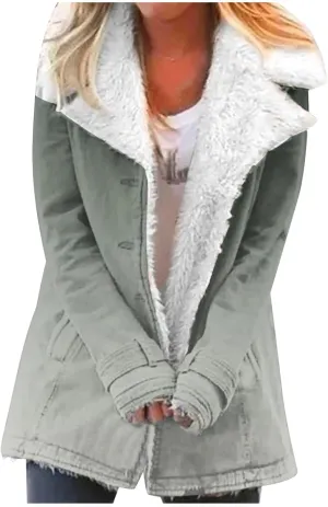 Winter Clothes for Women 2023 Long Sleve Button Down Fuzzy Fleece Sherpa Jackets Gardient Print Plush Warm Coat with Pockets