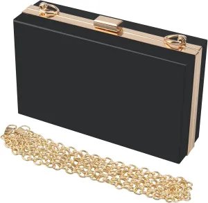 Women Acrylic Transparent Gold star Evening Bags Purses Clutch Vintage Banquet Handbag (Black 1)