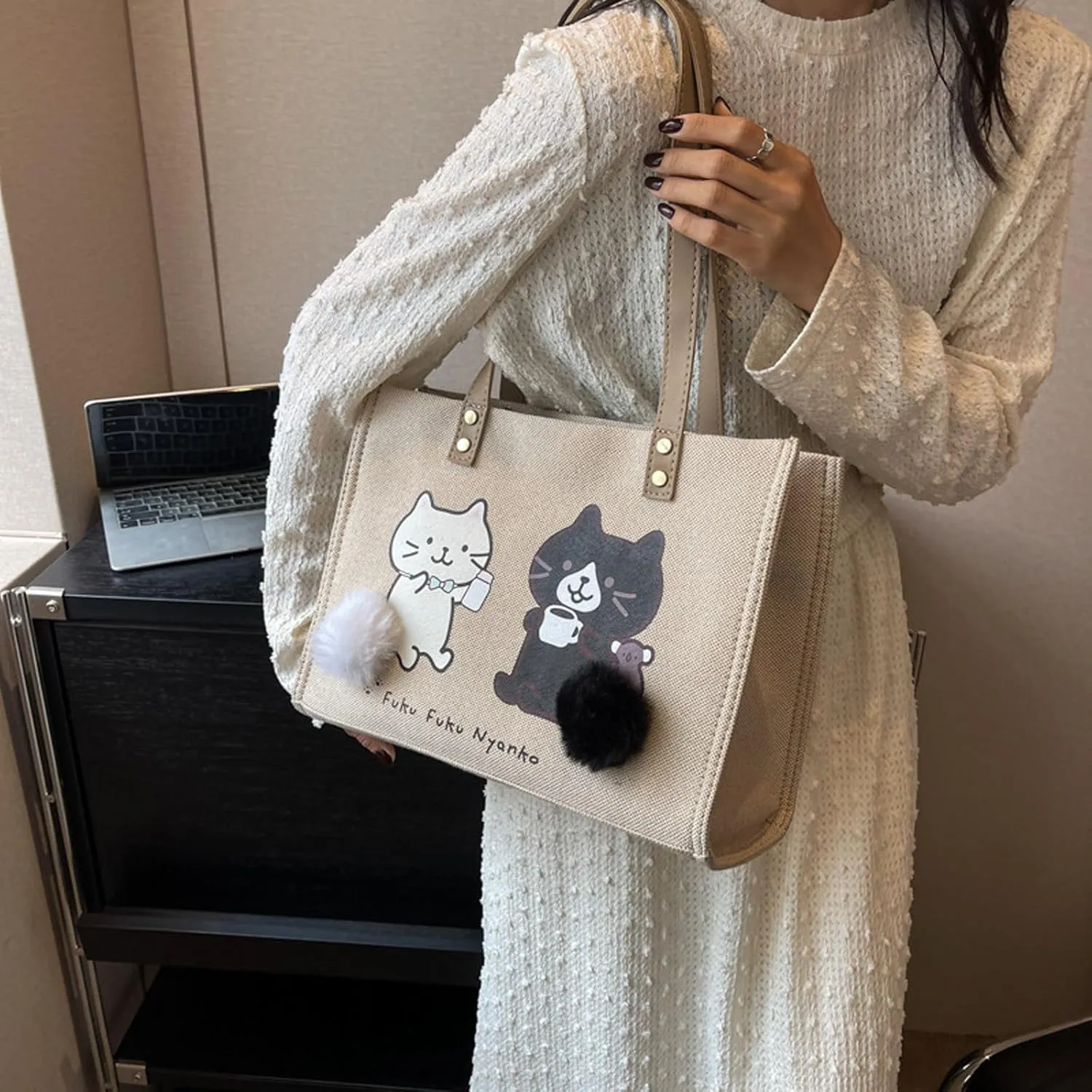 Women Canvas Tote Handbags Casual Shoulder Work Bag Crossbody Top Handle Bag Cross-body Handbags