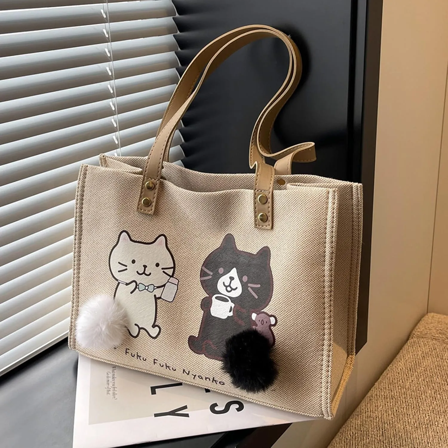 Women Canvas Tote Handbags Casual Shoulder Work Bag Crossbody Top Handle Bag Cross-body Handbags