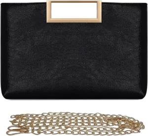 Women Clutch Purse PU Leather Chain Crossbody Bags Shiny Oversize Clutches Female Handbag Purses