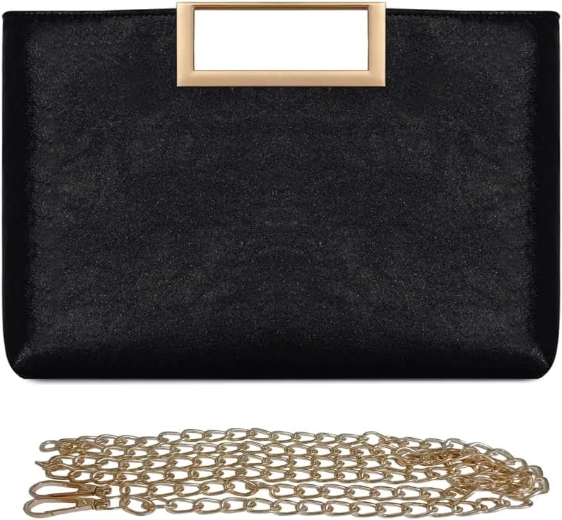 Women Clutch Purse PU Leather Chain Crossbody Bags Shiny Oversize Clutches Female Handbag Purses