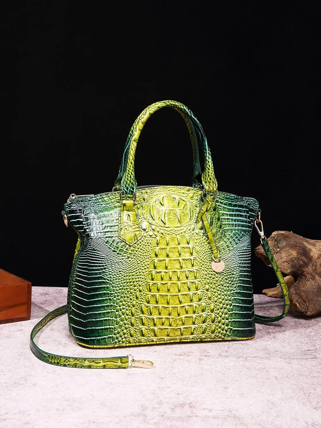 Women Purse Satchel Bag Long Crossbody Classy Tote Bag Top Handle Vegan Leather Ladies Handbags Embossed Pattern
