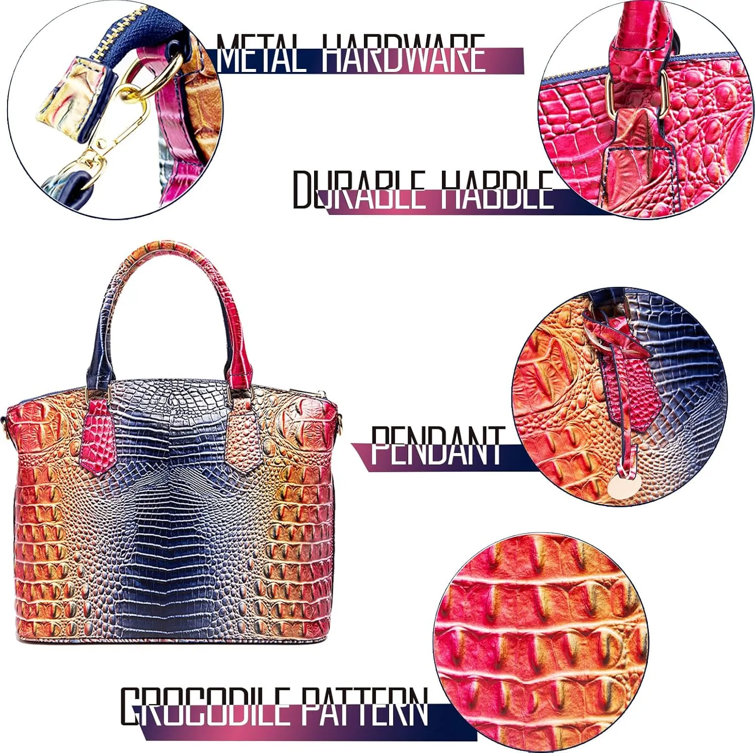 Women Purse Satchel Bag Long Crossbody Classy Tote Bag Top Handle Vegan Leather Ladies Handbags Embossed Pattern