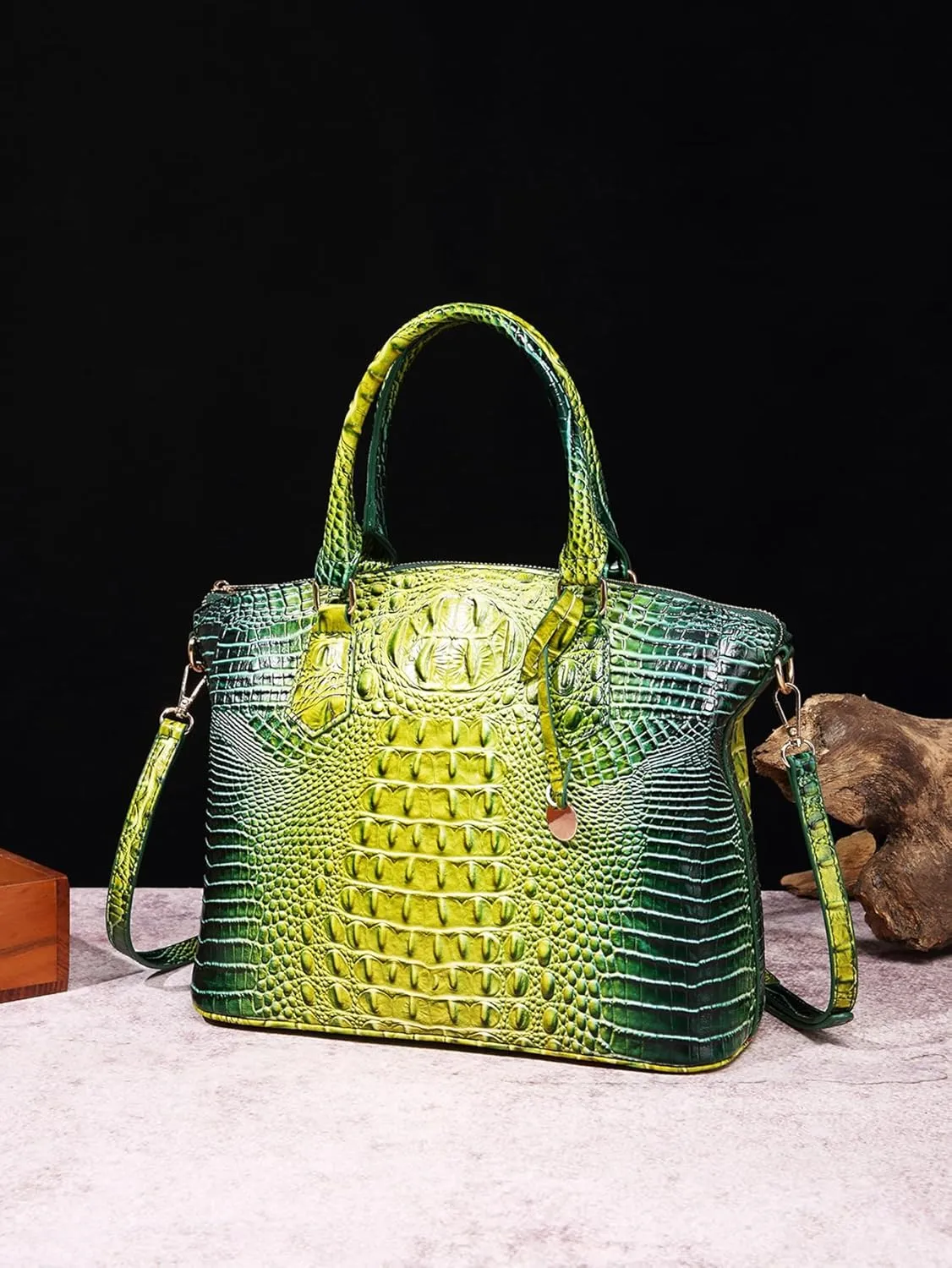 Women Purse Satchel Bag Long Crossbody Classy Tote Bag Top Handle Vegan Leather Ladies Handbags Embossed Pattern