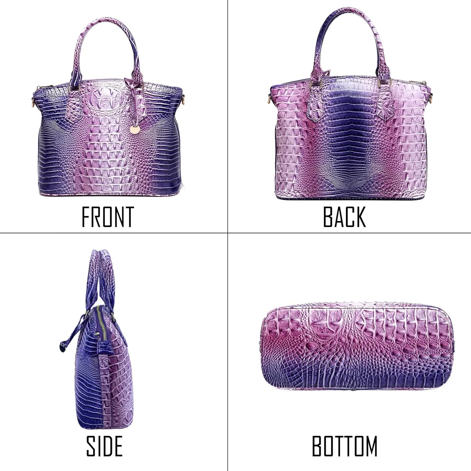 Women Purse Satchel Bag Long Crossbody Classy Tote Bag Top Handle Vegan Leather Ladies Handbags Embossed Pattern