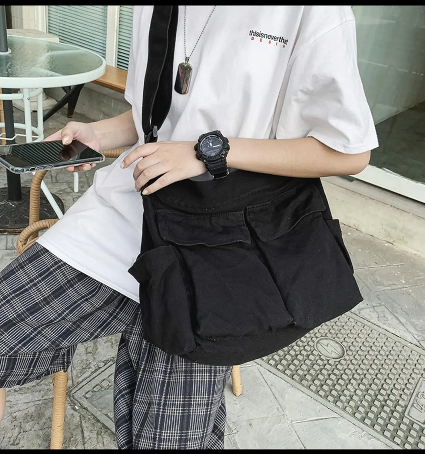 Women Shoulder Bags Canvas Tote Bag Handbag Large Hobo with Pockets Work Bags for Women and Men