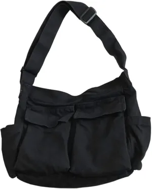 Women Shoulder Bags Canvas Tote Bag Handbag Large Hobo with Pockets Work Bags for Women and Men