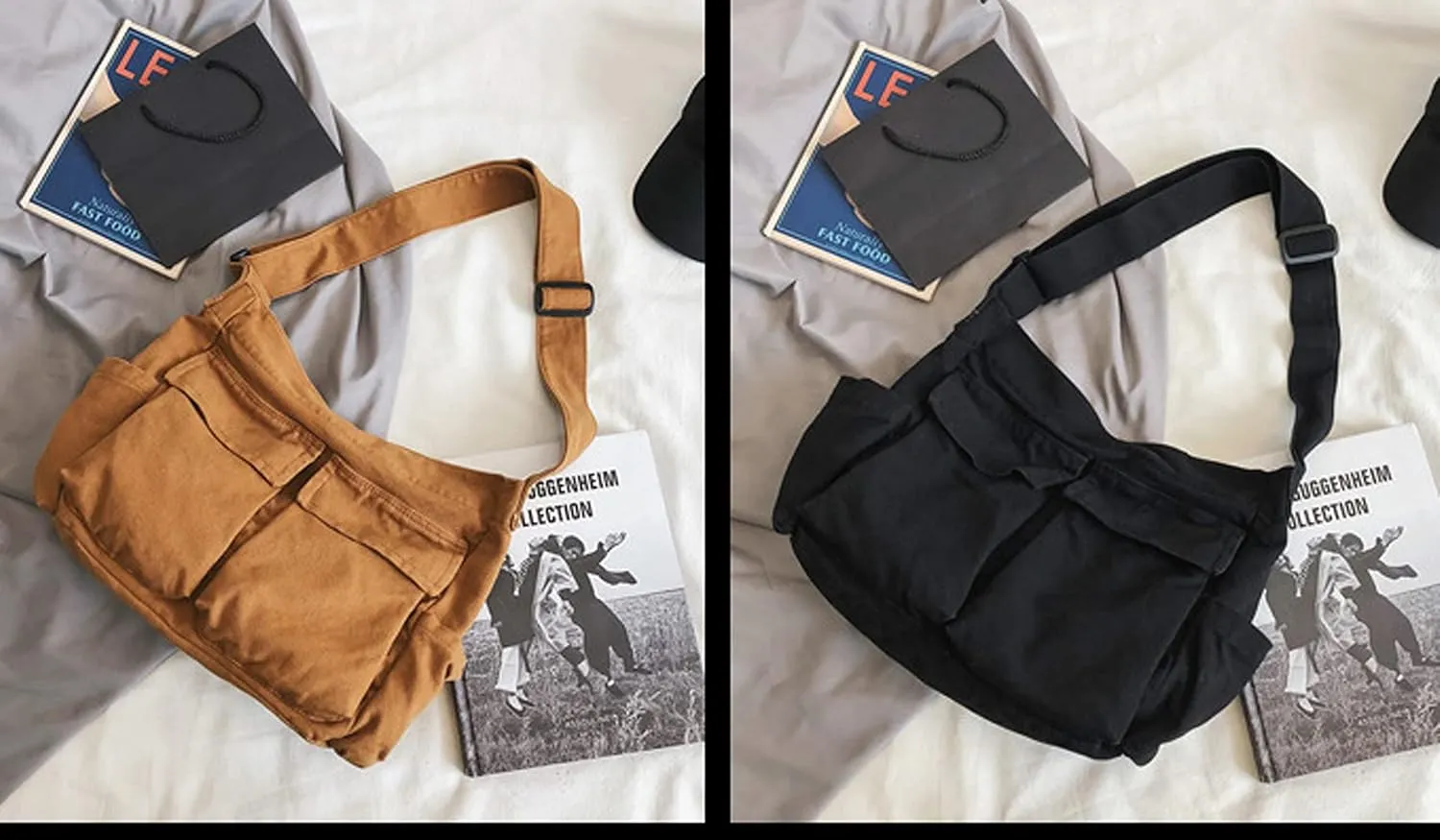 Women Shoulder Bags Canvas Tote Bag Handbag Large Hobo with Pockets Work Bags for Women and Men