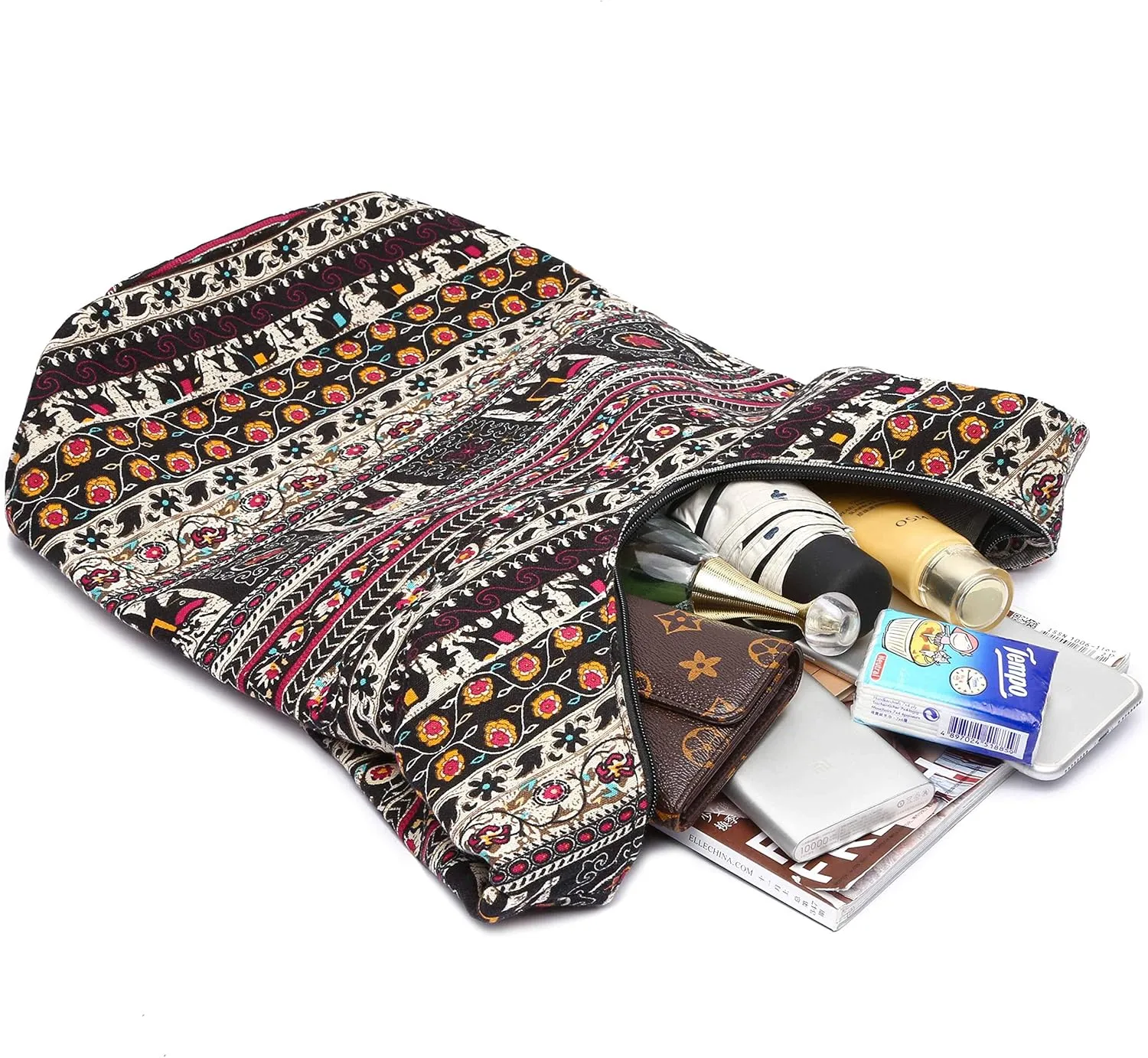 Women Shoulder Handbags Fashion canvas Hippie Crossbody Bags Bohemian Animal Prints Hobo Bags