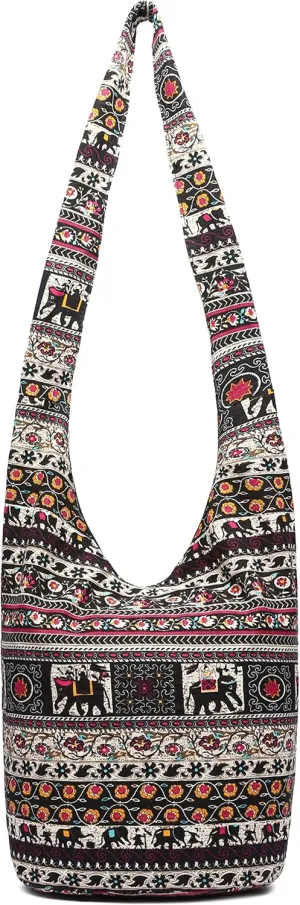 Women Shoulder Handbags Fashion canvas Hippie Crossbody Bags Bohemian Animal Prints Hobo Bags